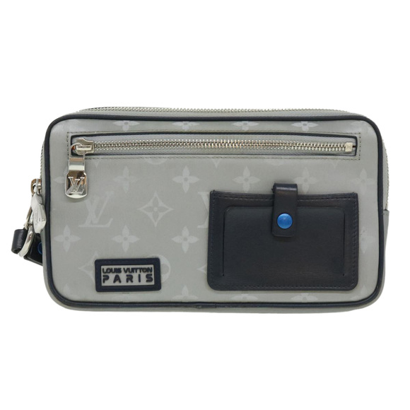 LOUIS VUITTON Monogram satellite alpha Clutch Bag Silver M44171 LV Auth 32344A - Picture 13 of 16